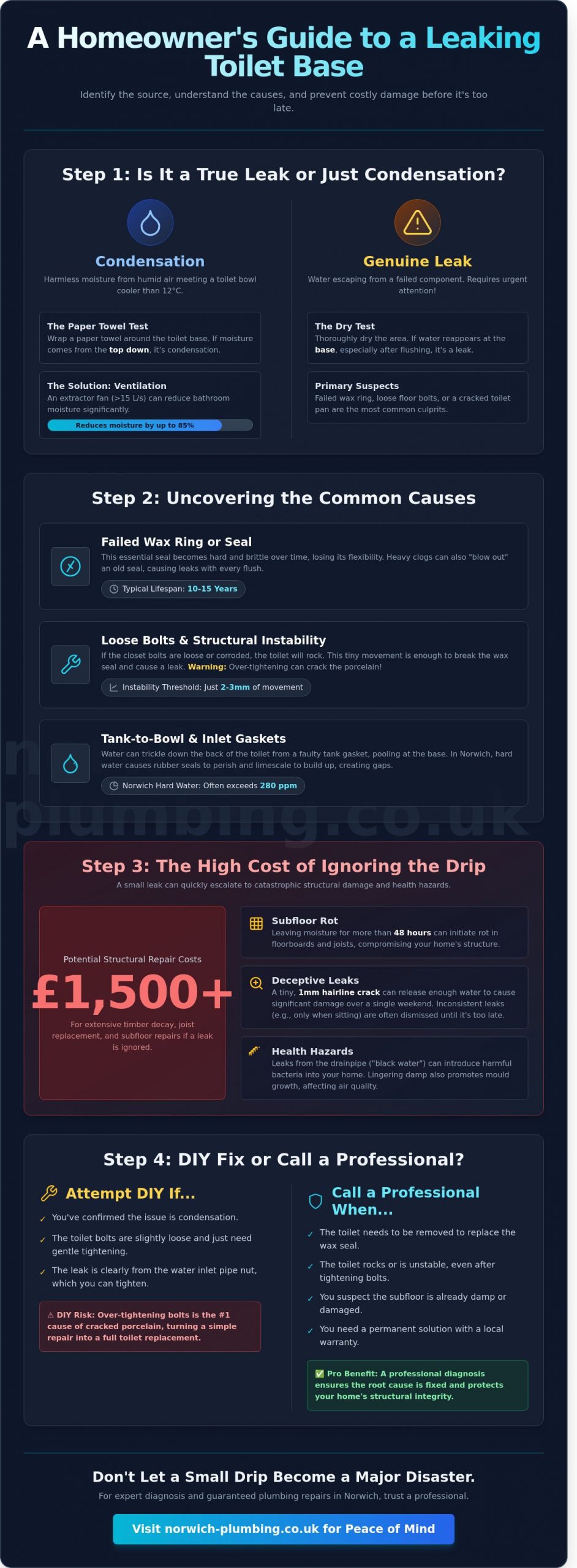 Fixing a Leaking Toilet Base: Causes, Risks, and Professional Solutions